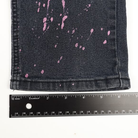Demolition Jeans Mens 36x32 Splattered Distressed Moto Denim Black - Picture 6 of 15